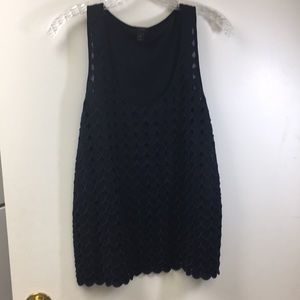 J Crew Navy Eyelet Lace sleeveless top